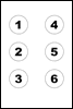 The six dots used to represent the braille alphabet