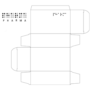 Braille font on pharmaceutical artwork